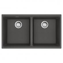 Franke Residential Canada MAG1201515-SLG-S - Franke Maris Undermount 33-in x 18.94-in Fragranite Double Bowl Kitchen Sink in Slate Grey