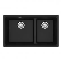 Franke Residential Canada MAG1601611LD-MBK-S - Franke Maris Undermount 31-in x 17.81-in Fragranite Double Bowl Kitchen Sink in Matte Black