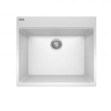 Franke Residential Canada MAG61023L-PWT-S - Franke Maris Dual Mount 25-in x 22-in Fragranite Dual Mount Single Bowl Laundry Sink in Polar Whit