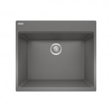 Franke Residential Canada MAG61023L-SHG-S - Franke Maris Dual Mount 25-in x 22-in Fragranite Dual Mount Single Bowl Laundry Sink in Stone Grey
