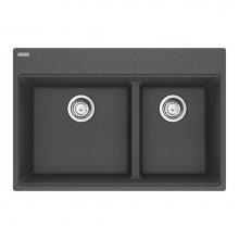 Franke Residential Canada MAG6601611LD-SLG-S - Franke Maris Dual Mount 31-in x 20.9-in Fragranite Double Bowl Kitchen Sink in Slate Grey