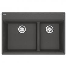 Franke Residential Canada MAG6601812LD-SLG-S - Franke Maris Dual Mount 33-in x 22-in Fragranite Double Bowl Kitchen Sink in Slate Grey