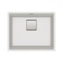 Franke Residential Canada PKG110-20PWT - Franke Peak 22.1-in. x 18.1-in. Fragranite Undermount Single Bowl Kitchen Sink in Polar White