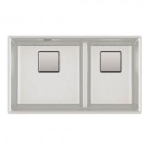 Franke Residential Canada PKG160LD-PWT-S - Franke Peak 32.0-in. x 18.8-in. Fragranite Undermount Double Bowl Kitchen Sink in Polar White