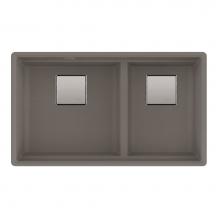 Franke Residential Canada PKG160LD-SHG-S - Franke Peak 32.0-in. x 18.8-in. Fragranite Undermount Double Bowl Kitchen Sink in Stone Grey