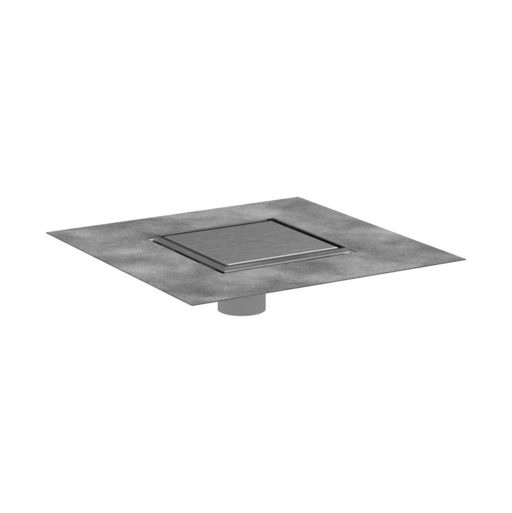 Raindrain Brilliance Point Drain Set 6''X 6'' Trim Tileable Re