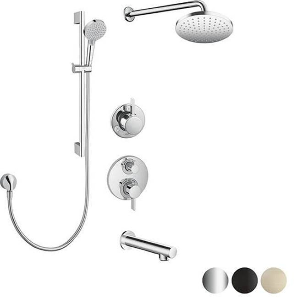 Hansgrohe Ecostat Round Thermostatic Tub Spout Shower Kit