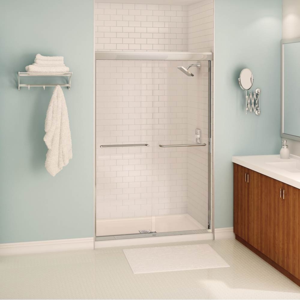 Tonik 40-44 x 71 in. 6 mm Bypass Shower Door for Alcove Installation with Clear Glass in Chrome