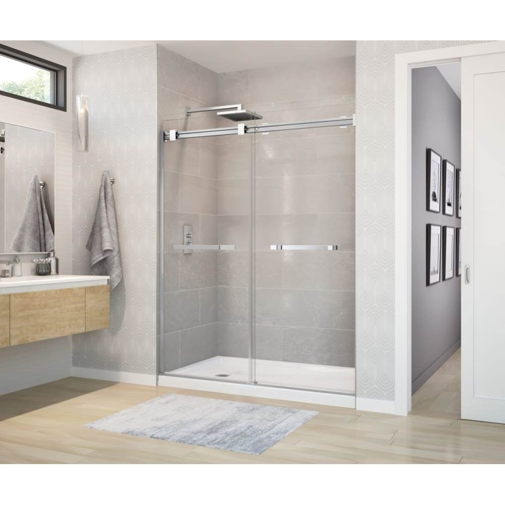 Duel 56-58.5 x 70.5-74 in. 8 mm Bypass Shower Door for Alcove Installation with Clear glass in Chr