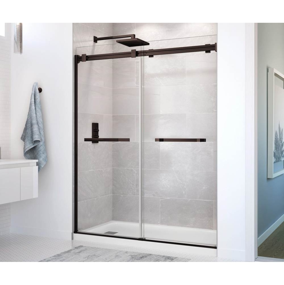Duel 56-58.5 x 70.5-74 in. 8mm Bypass Shower Door for Alcove Installation with Clear glass in Dark