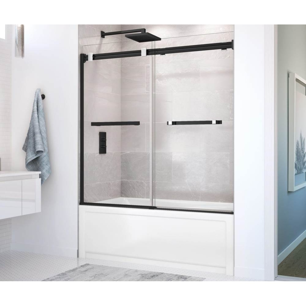 Duel 56-59 x 55.5 x 59 in. 8 mm Bypass Tub Door for Alcove Installation with Clear glass in Matte