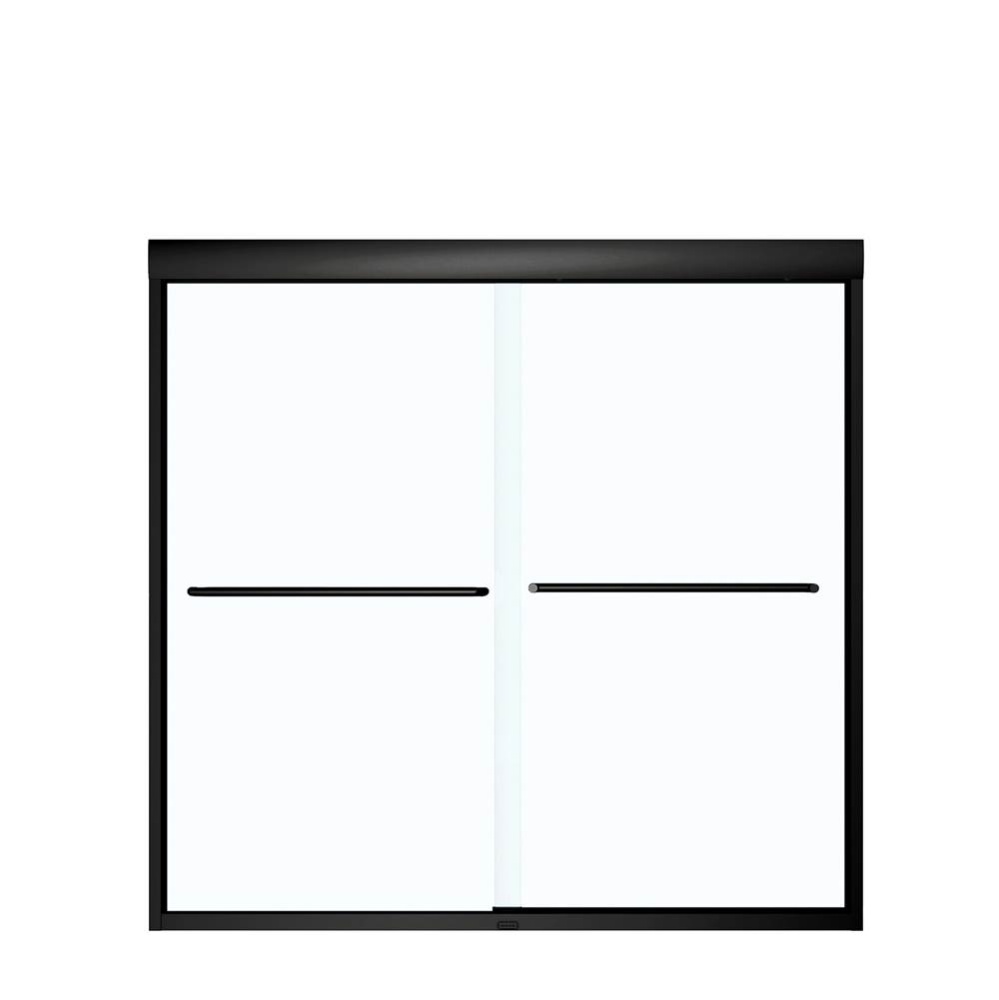 Kameleon 51-55 x 57 in. 6 mm Bypass Tub Door for Alcove Installation with Clear glass in Matte Bla