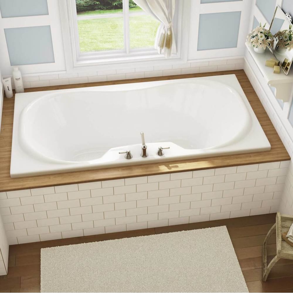 Cambridge 72 x 36 Acrylic Drop-in Center Drain Combined Hydrosens and Aerosens Bathtub in White