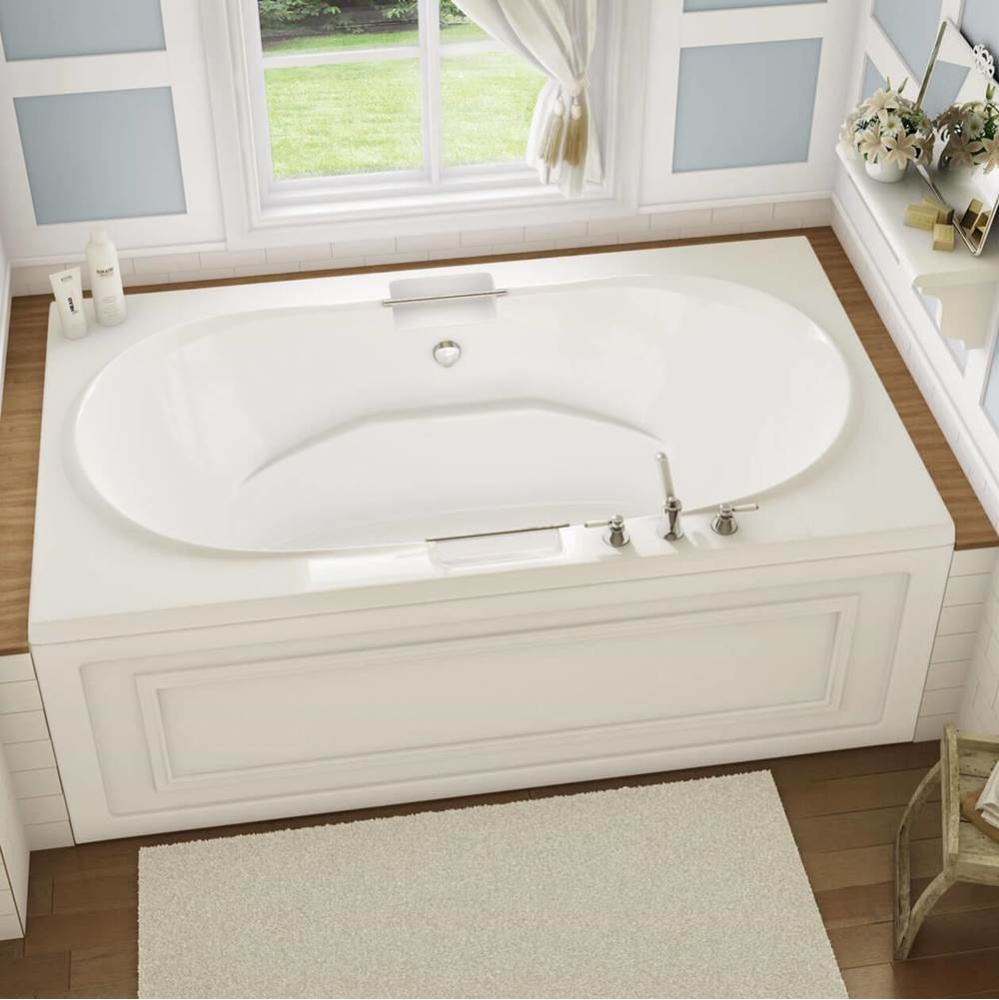 Antigua 72 x 42 Acrylic Drop-in Center Drain Combined Hydrosens and Aerosens Bathtub in White