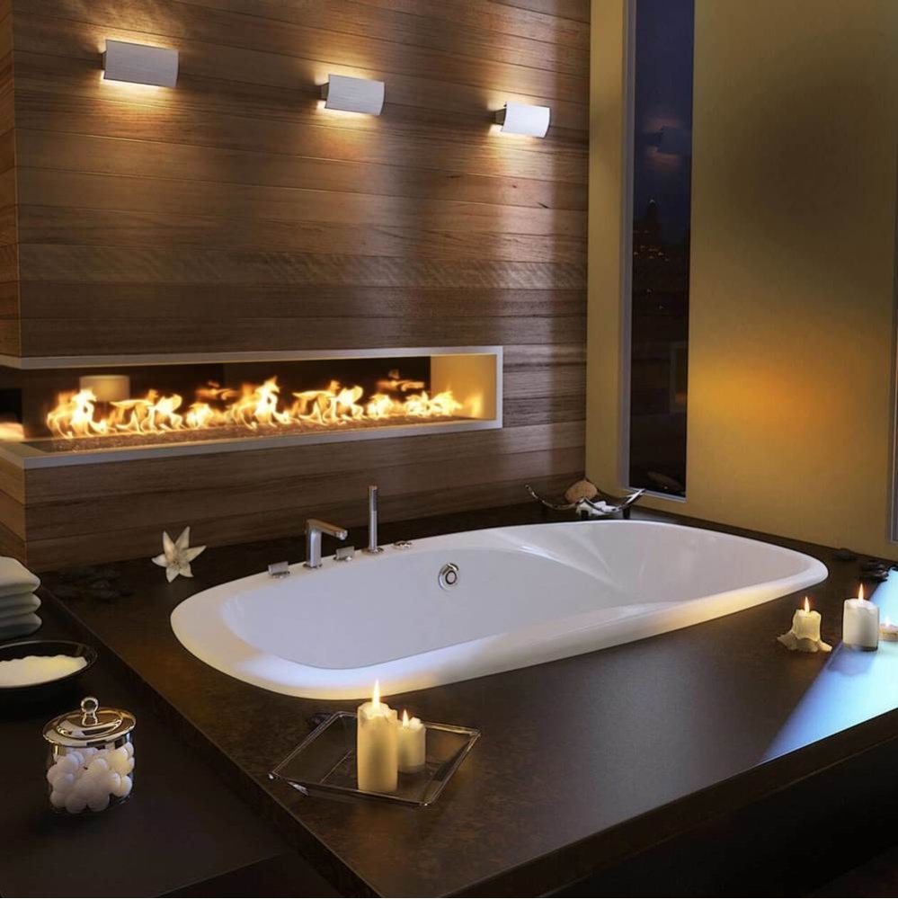 Eterne 7236 Acrylic Drop-in Center Drain Hydromax Bathtub in White