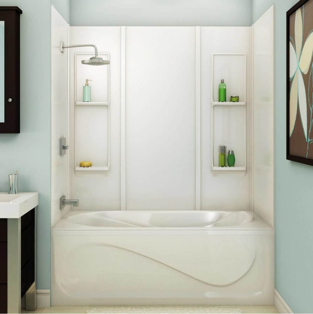 Elan 59 61 x 32 Acrylic Glue up Five-Piece Tub Wall Surround in White