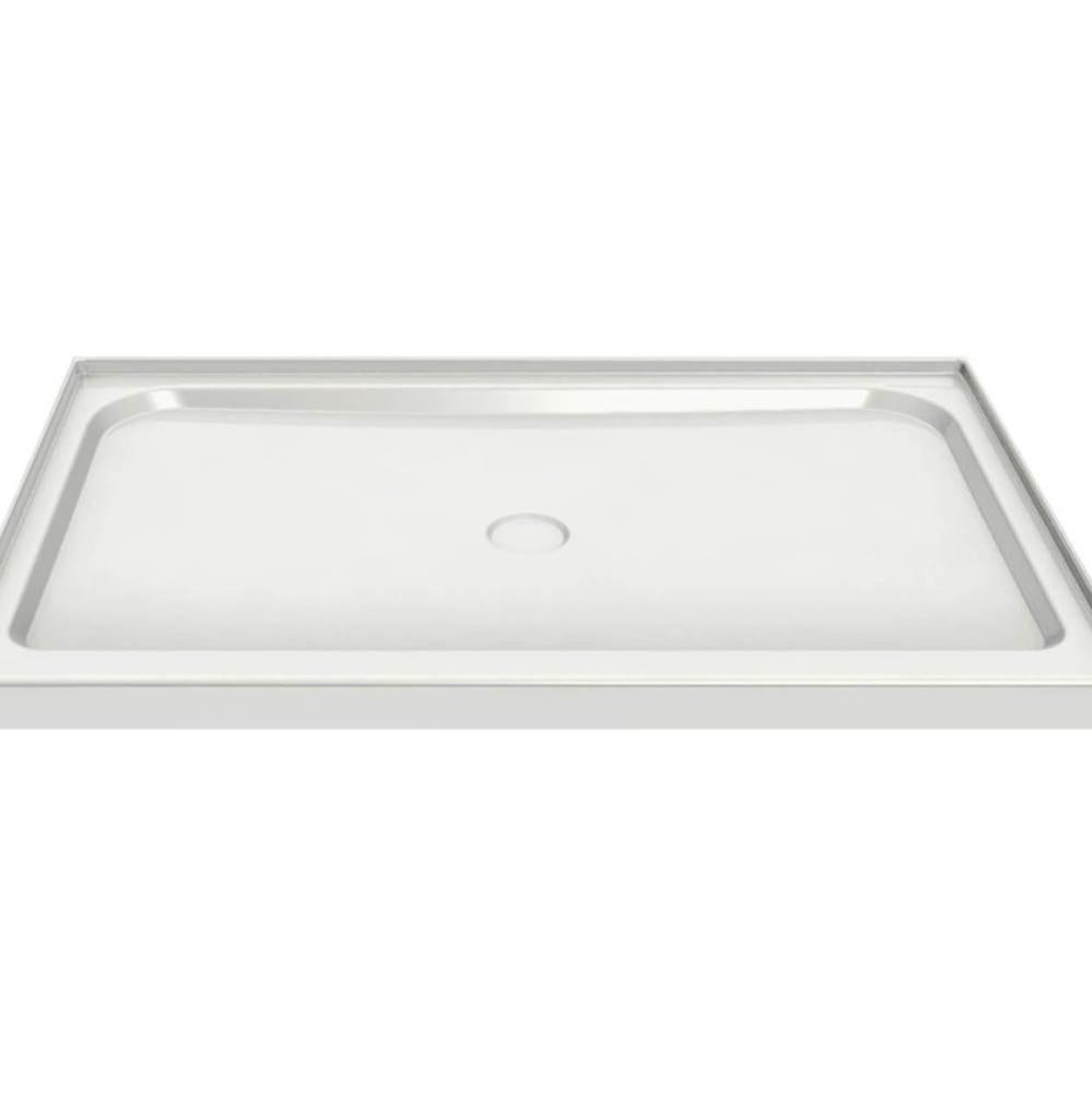 Rectangular Base 4834 3 in. Acrylic Alcove Shower Base with Center Drain in White