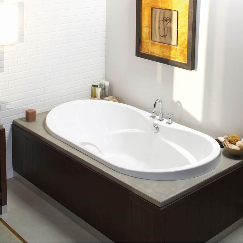 Living 7236 Acrylic Drop-in Center Drain Bathtub in White