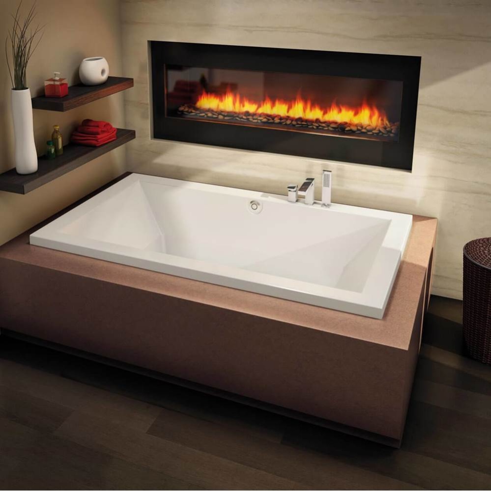 Aiiki 7242 Acrylic Drop-in Center Drain Bathtub in White