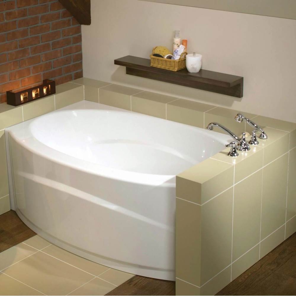 Islander AFR 60 in. x 38 in. Alcove Bathtub with Whirlpool System Left Drain in White