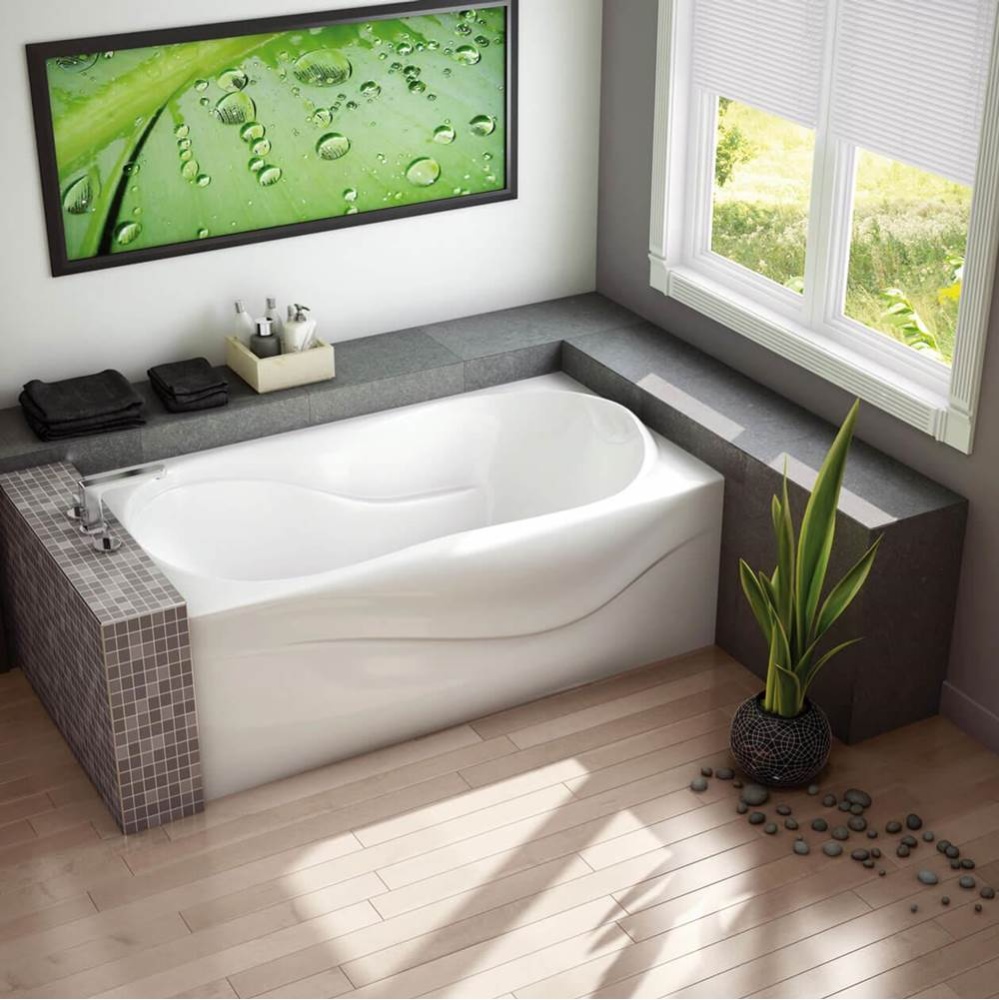 Vichy 59.875 in. x 33.375 in. Alcove Bathtub with Whirlpool System Right Drain in White