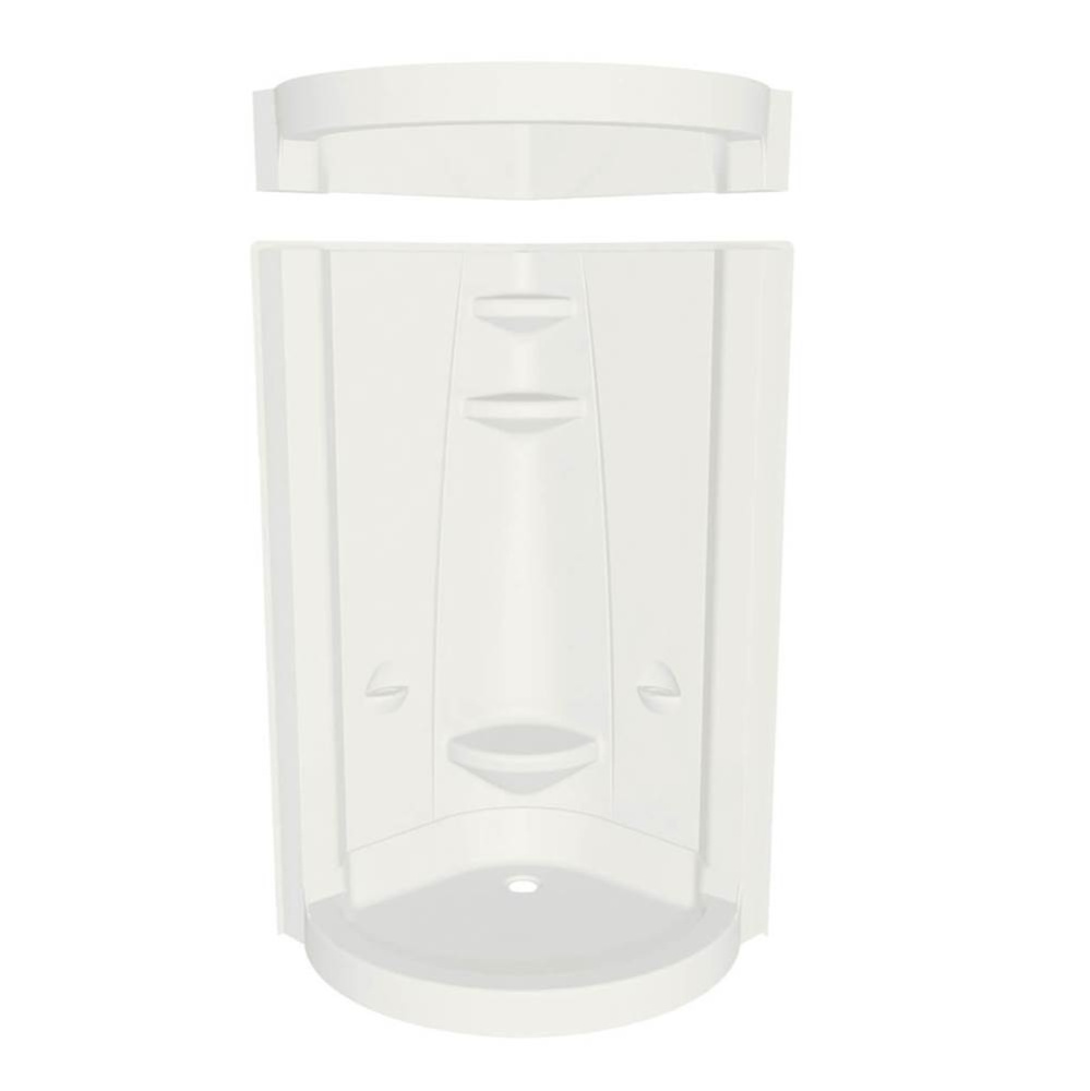 Freestyle 40 Round 40 x 40 Acrylic Corner Center Drain One-Piece Shower in White
