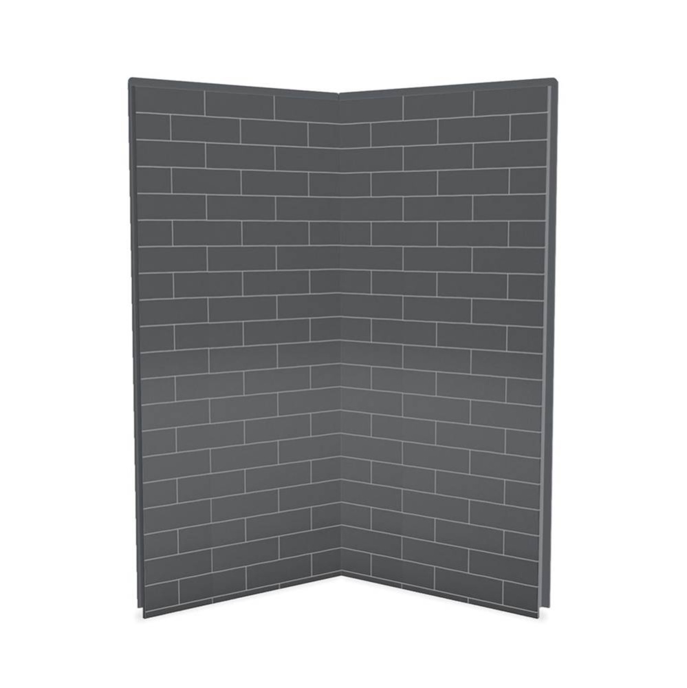 Utile 3636 Composite Direct-to-Stud Two-Piece Corner Shower Wall Kit in Metro Thunder Grey