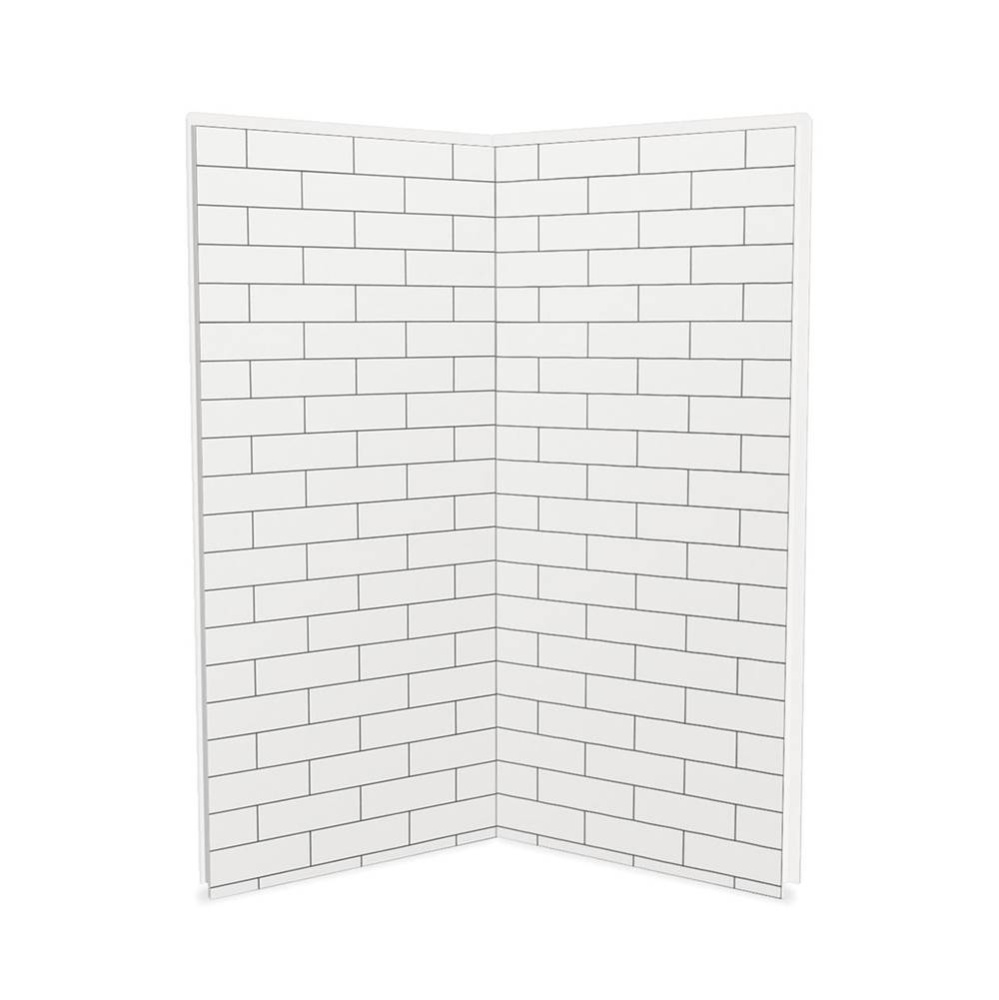 Utile 3636 Composite Direct-to-Stud Two-Piece Corner Shower Wall Kit in Metro Tux