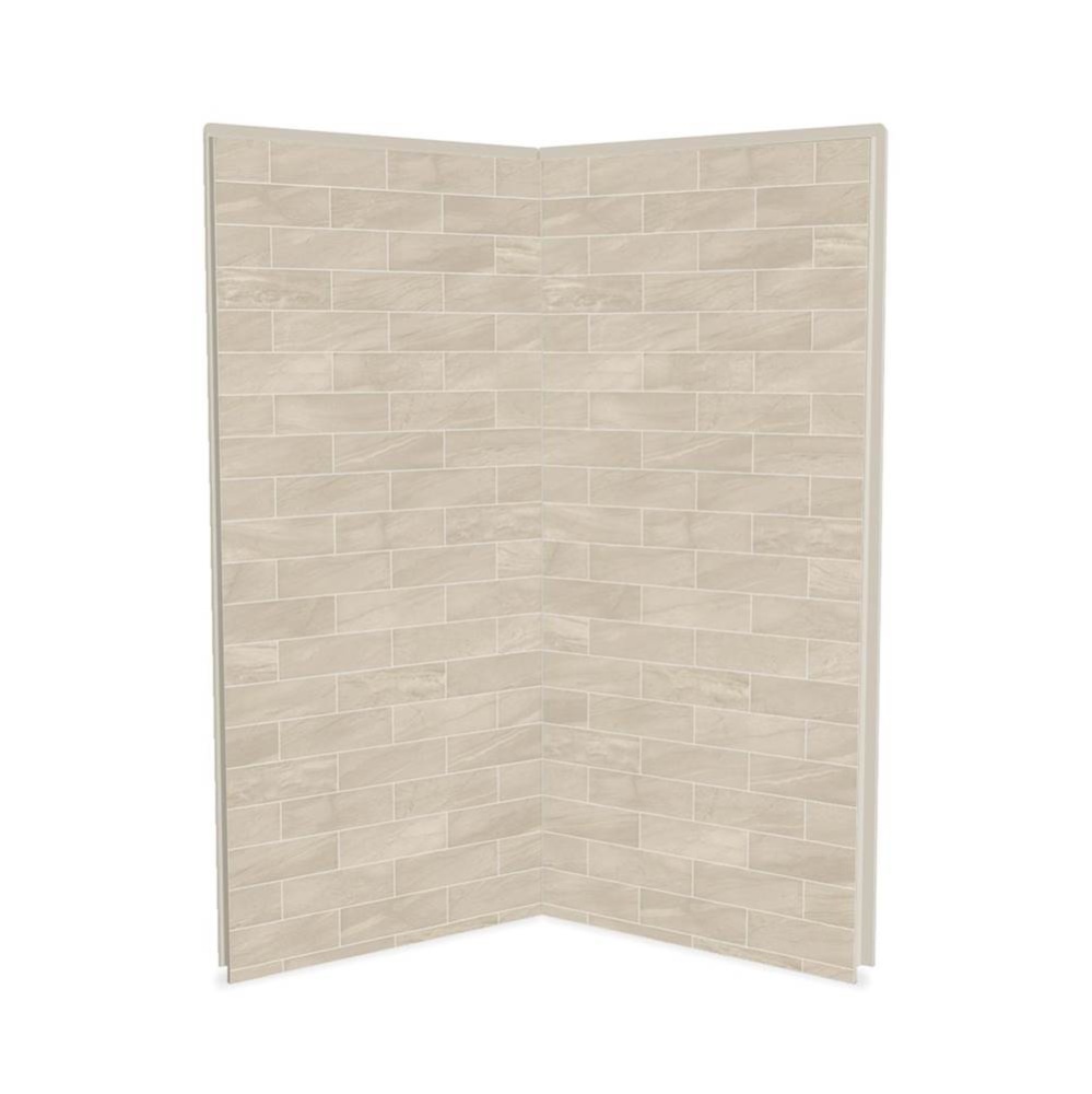 Utile 3636 Composite Direct-to-Stud Two-Piece Corner Shower Wall Kit in Organik Loam
