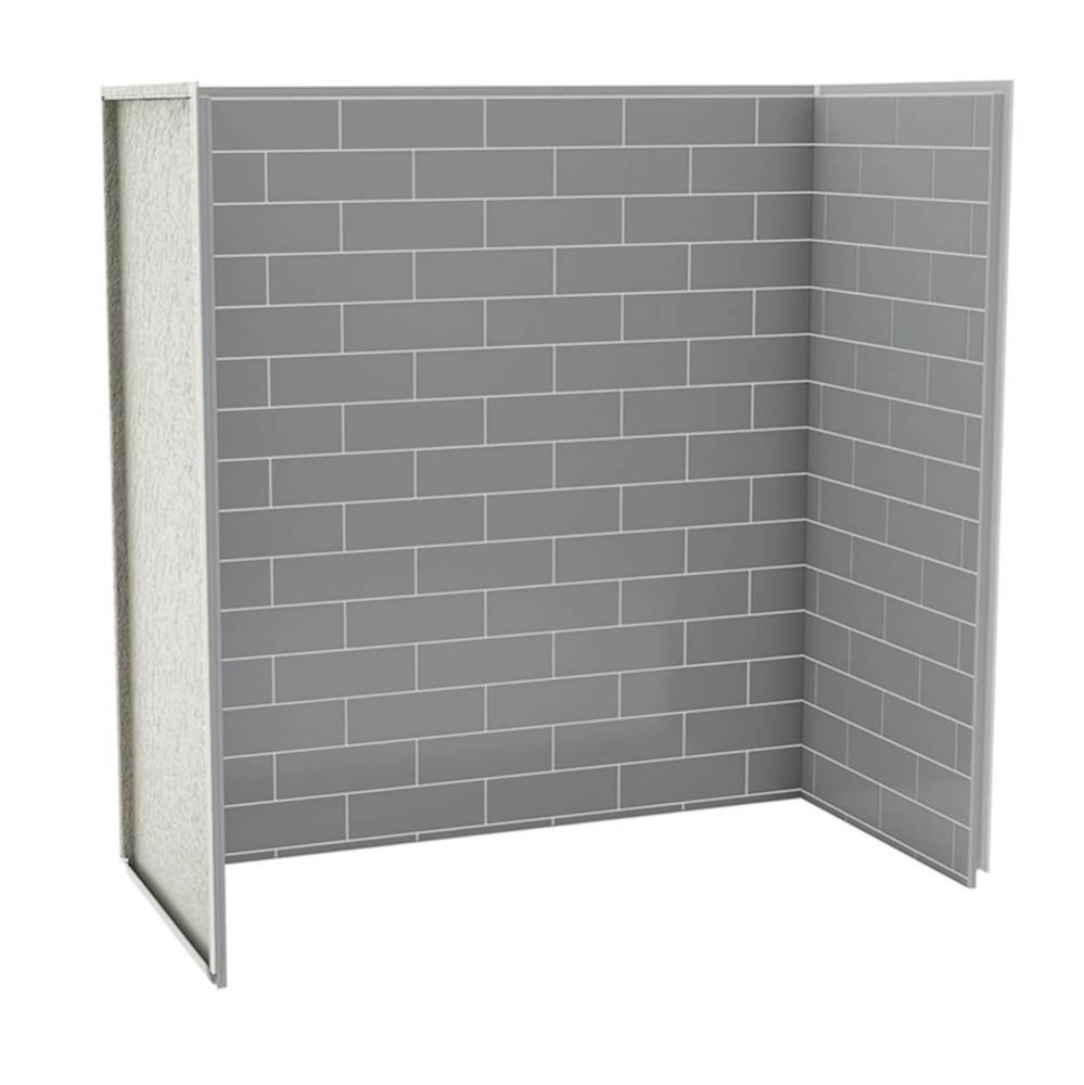 Utile 6032 Composite Direct-to-Stud Three-Piece Tub Wall Kit in Metro Ash Grey