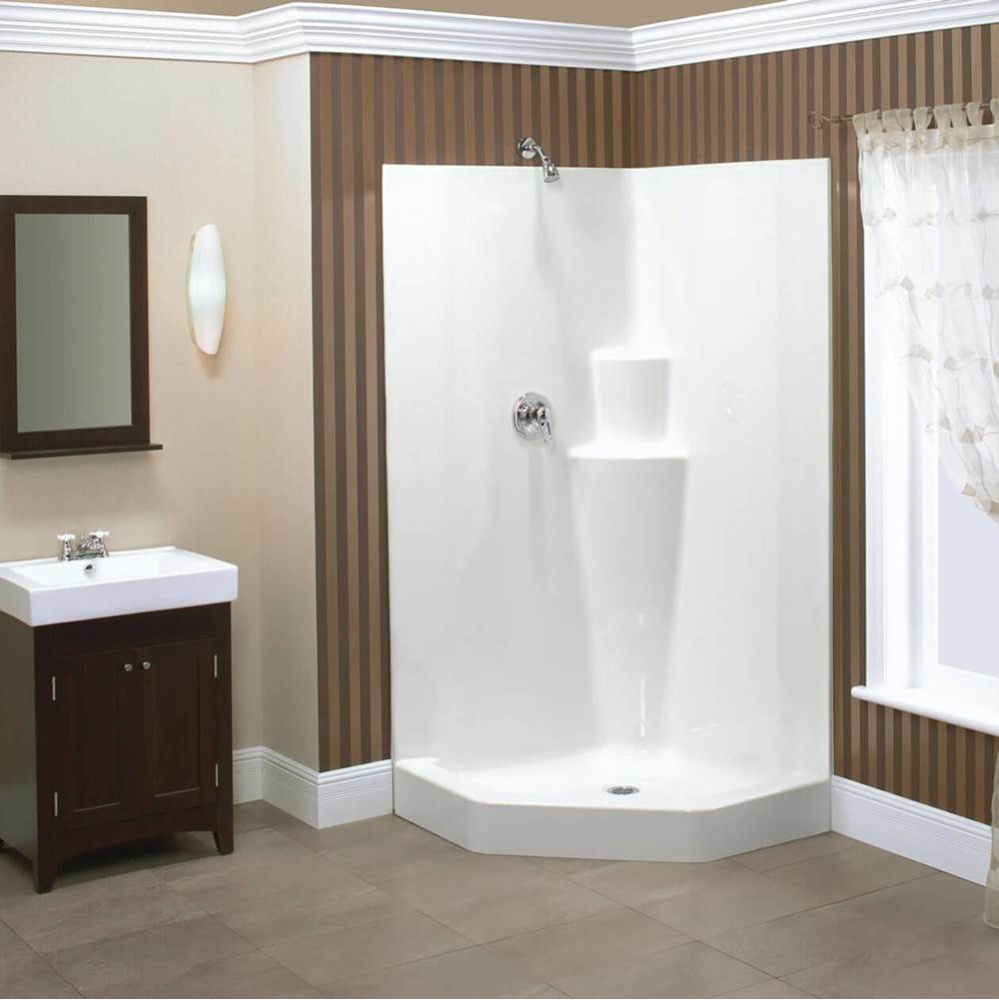 Imperial II 38.5 in. x 38.5 in. x 78.75 in. 1-piece Shower with No Seat, Center Drain in White