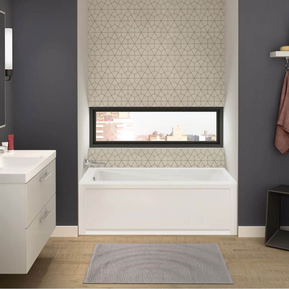 New Town 6030 IFS Acrylic Alcove Left-Hand Drain Bathtub in White