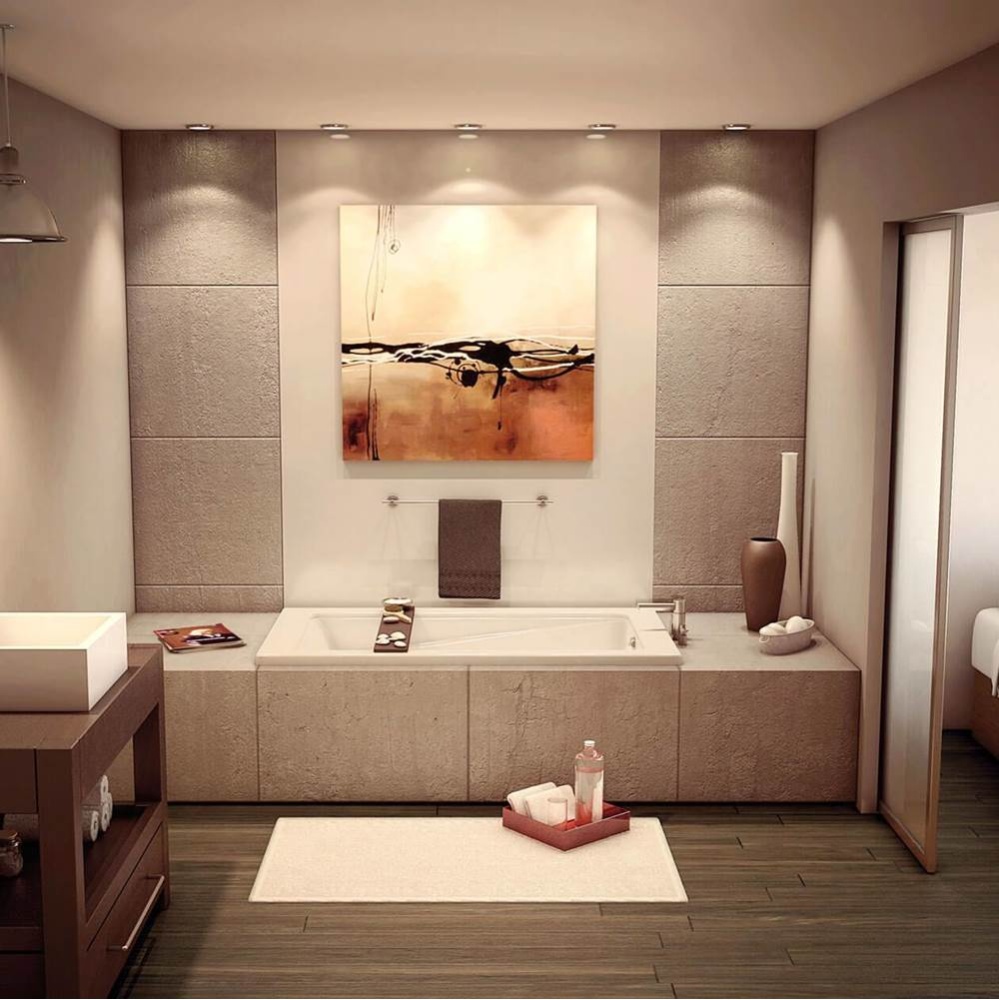 Loft 6032 Acrylic Drop-in End Drain Bathtub in White