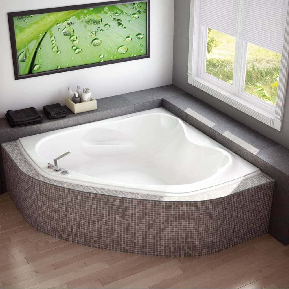 Murmur 6060 Acrylic Corner Center Drain Combined Hydrosens and Aerosens Bathtub in White