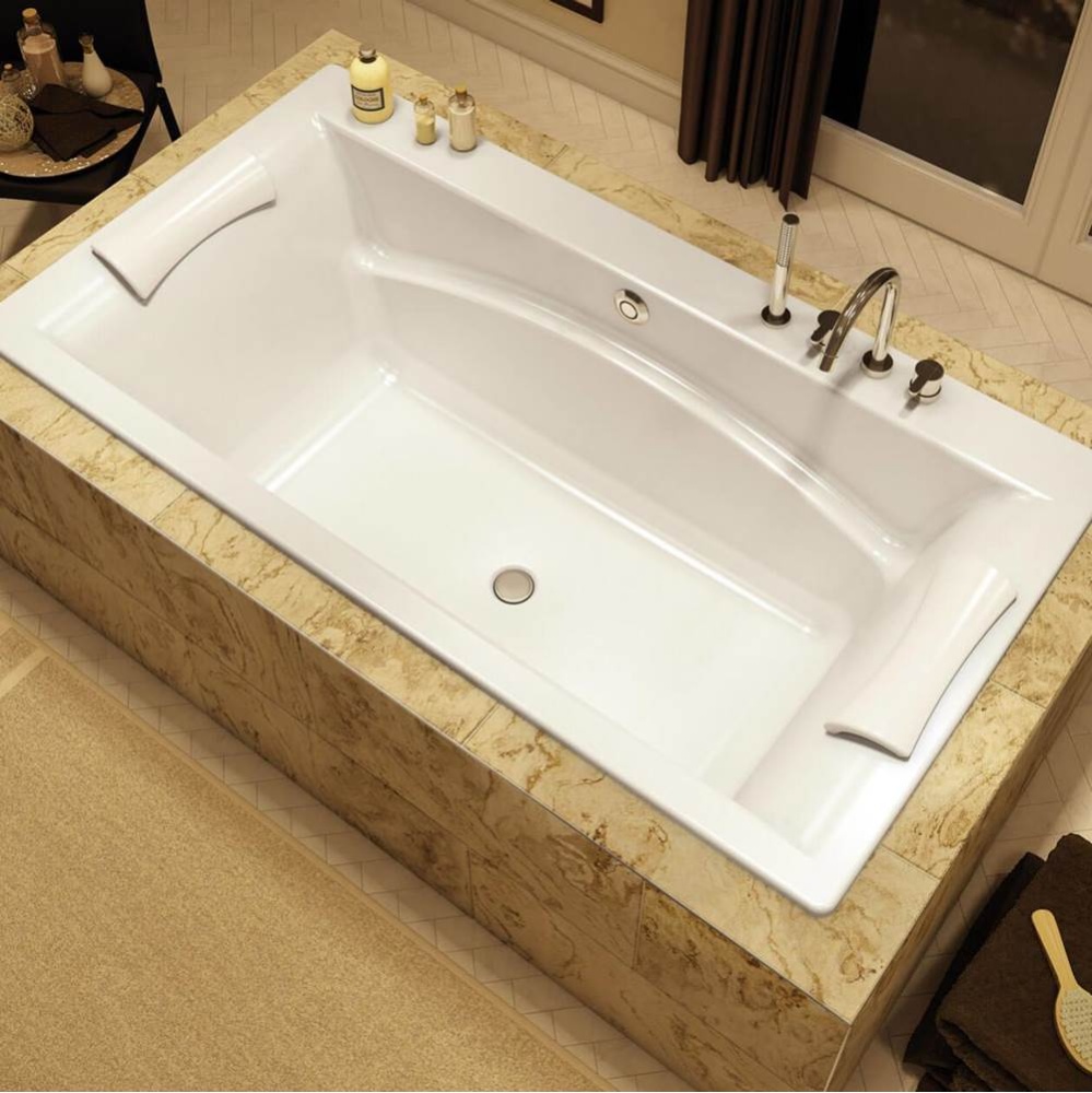Optik C 66 x 36 Acrylic Drop-in Center Drain Combined Hydrofeel & Aerofeel Bathtub in White