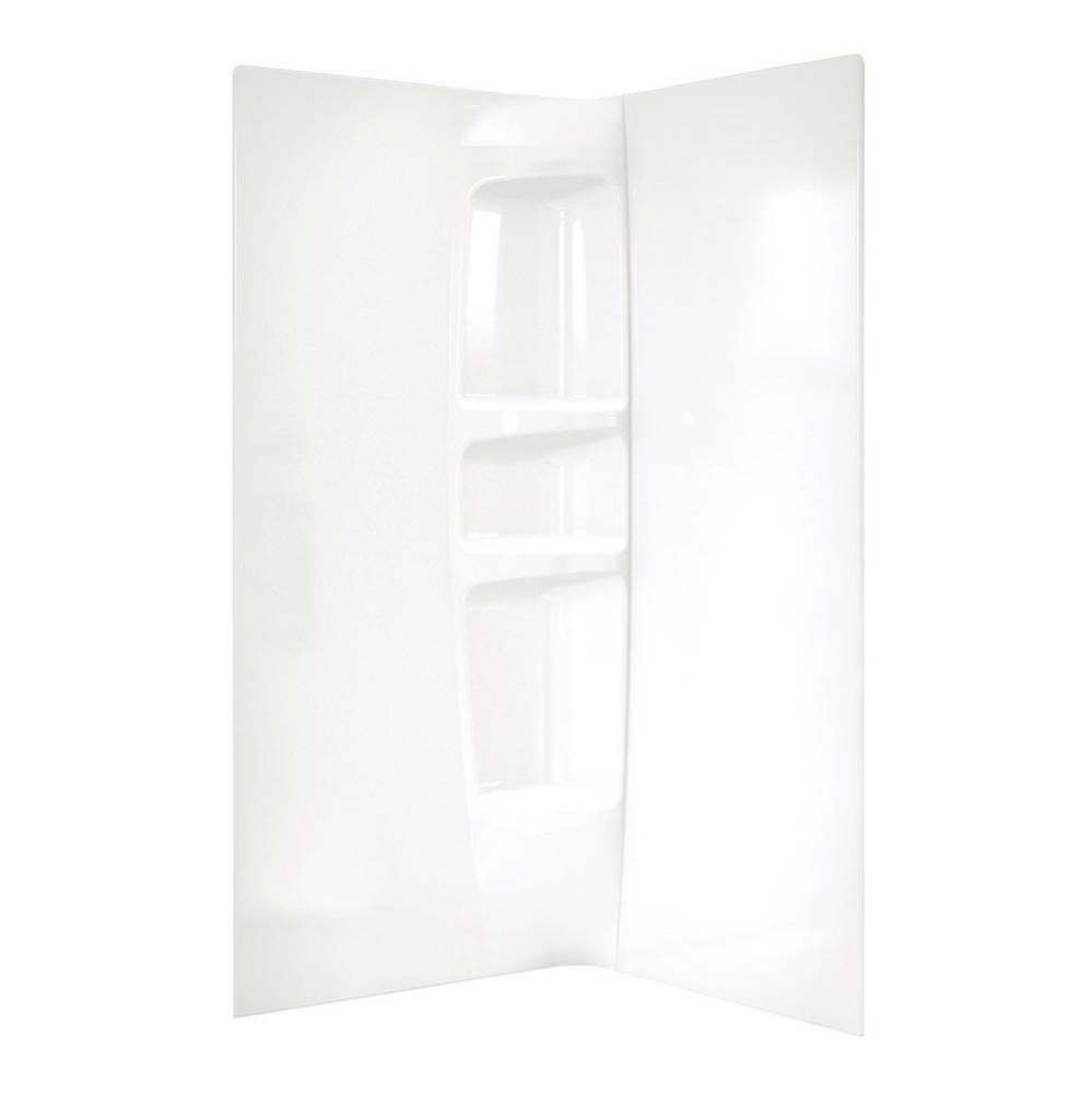 36 x 36 in. Acrylic Direct-to-Stud Two-Piece Corner Shower Wall Kit in White