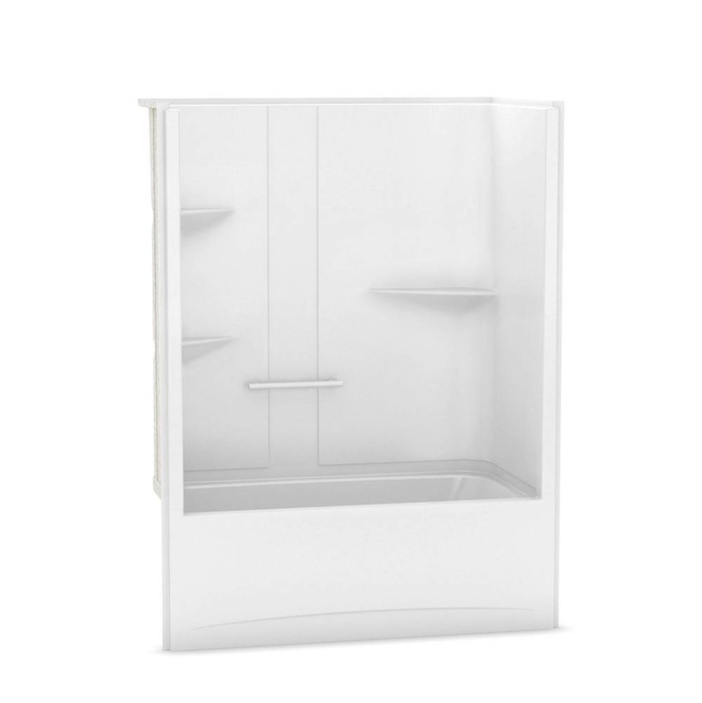 Camelia TS-6032 AFR Acrylic Alcove Right-Hand Drain One-Piece Tub Shower in White