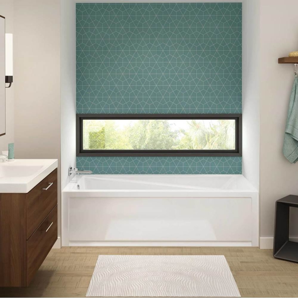 Exhibit IFS 71.875 in. x 42 in. Alcove Bathtub with Whirlpool System Left Drain in White