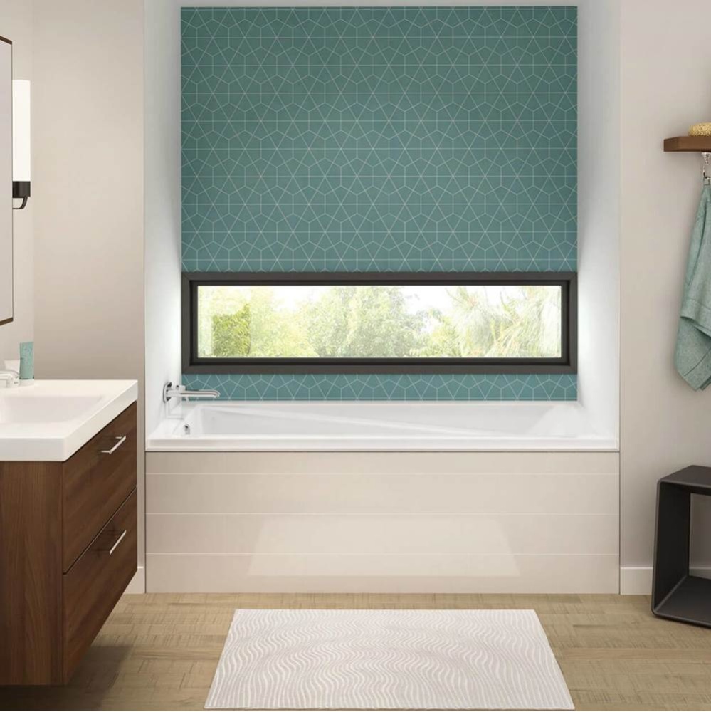 Exhibit IF 71.875 in. x 32 in. Alcove Bathtub with Whirlpool System Left Drain in White