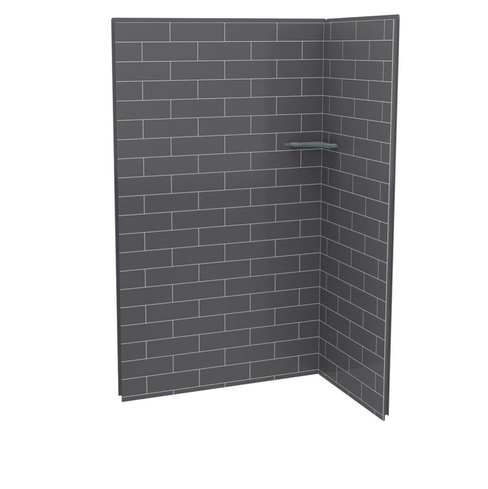Utile 4832 Composite Direct-to-Stud Two-Piece Corner Shower Wall Kit in Metro Thunder Grey