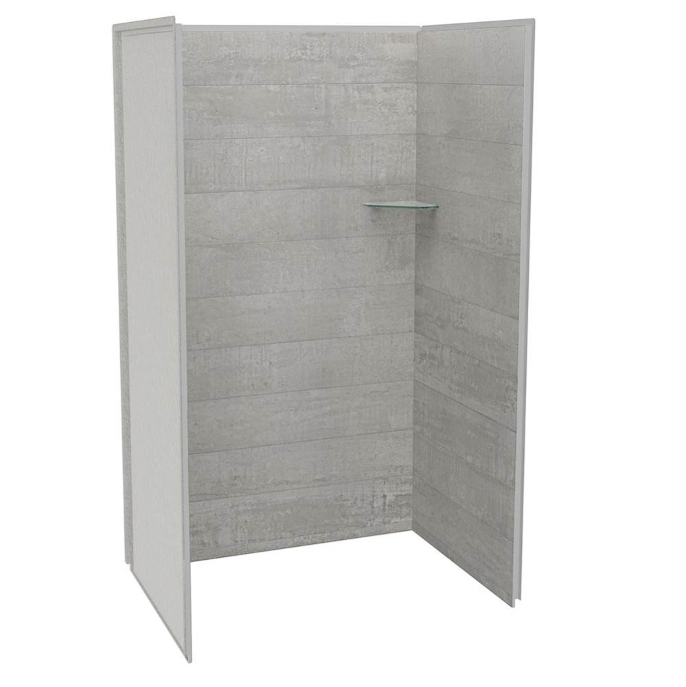 Utile 4836 Composite Direct-to-Stud Three-Piece Alcove Shower Wall Kit in Factory Rough Vapor