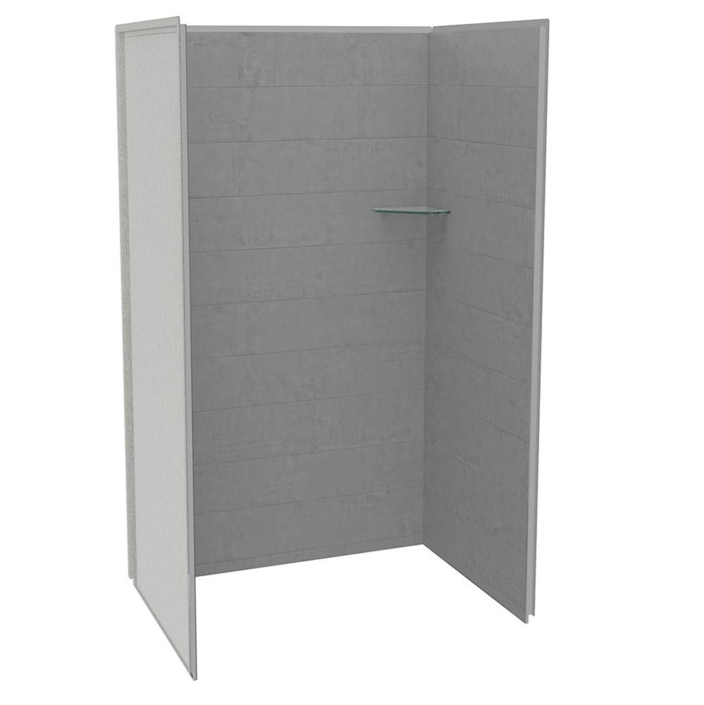 Utile 4836 Composite Direct-to-Stud Three-Piece Alcove Shower Wall Kit in Factory Sleek Smoke