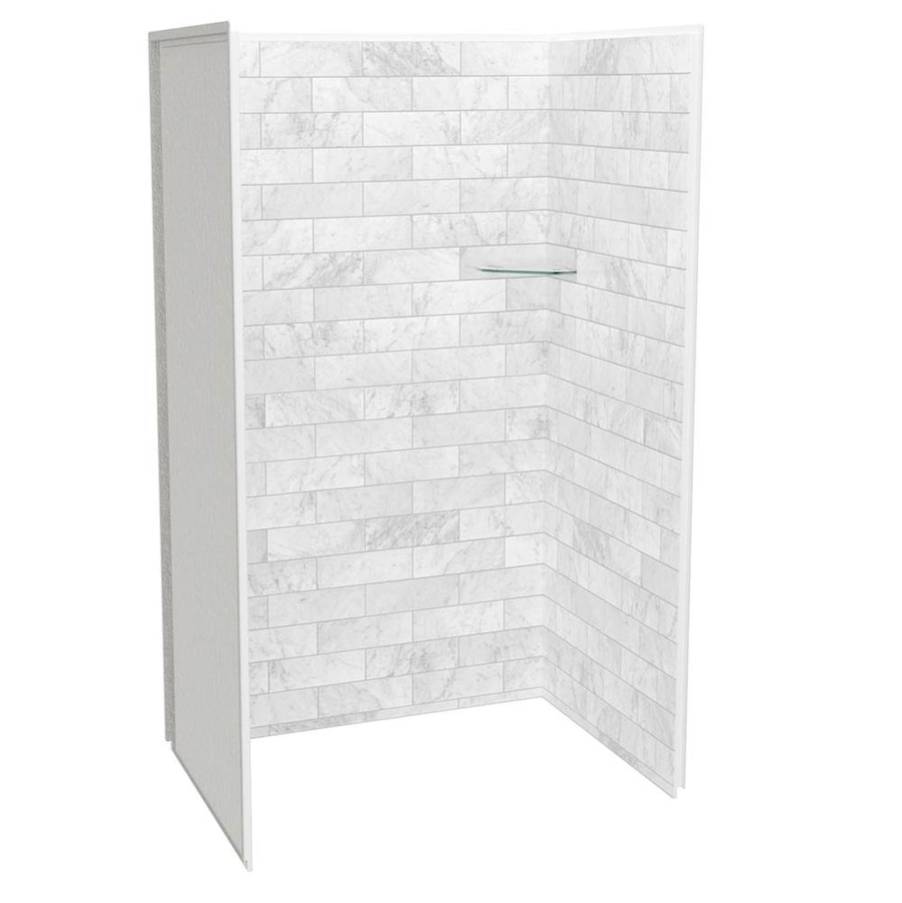 Utile 4836 Composite Direct-to-Stud Three-Piece Alcove Shower Wall Kit in Marble Carrara