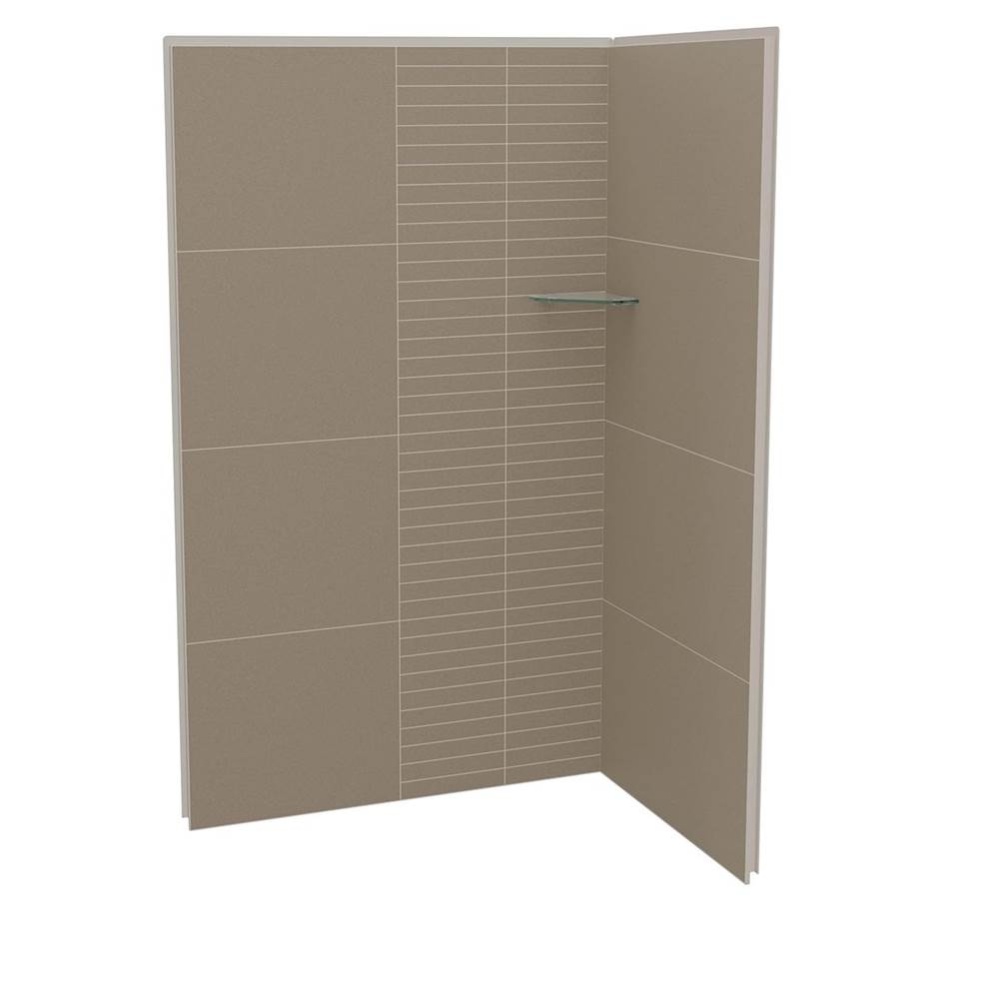 Utile 4832 Composite Direct-to-Stud Two-Piece Corner Shower Wall Kit in Erosion Taupe