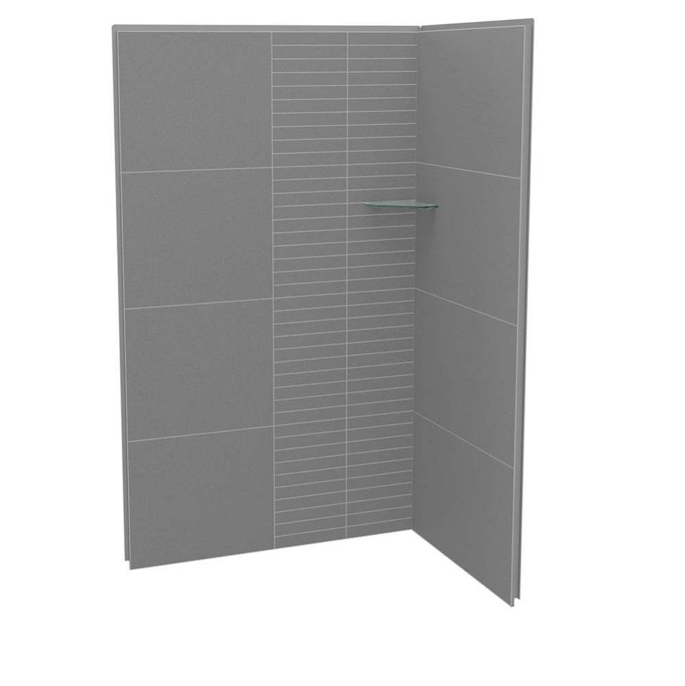 Utile 4832 Composite Direct-to-Stud Two-Piece Corner Shower Wall Kit in Erosion Pebble Grey