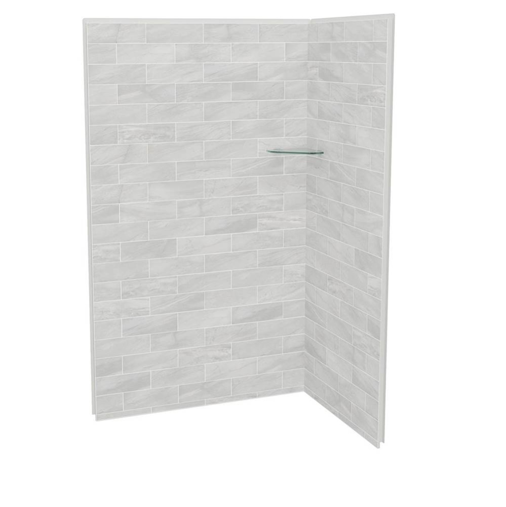 Utile 4832 Composite Direct-to-Stud Two-Piece Corner Shower Wall Kit in Organik Permafrost