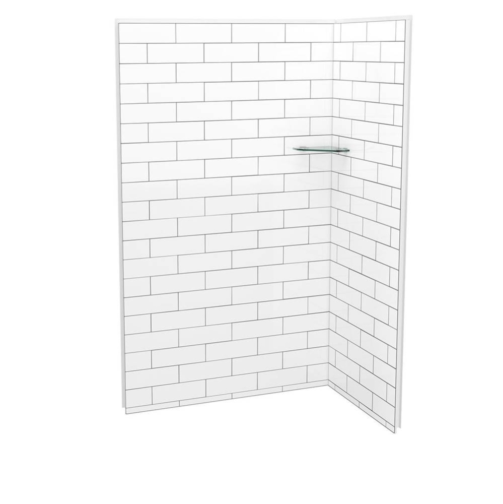 Utile 4836 Composite Direct-to-Stud Two-Piece Corner Shower Wall Kit in Metro Tux
