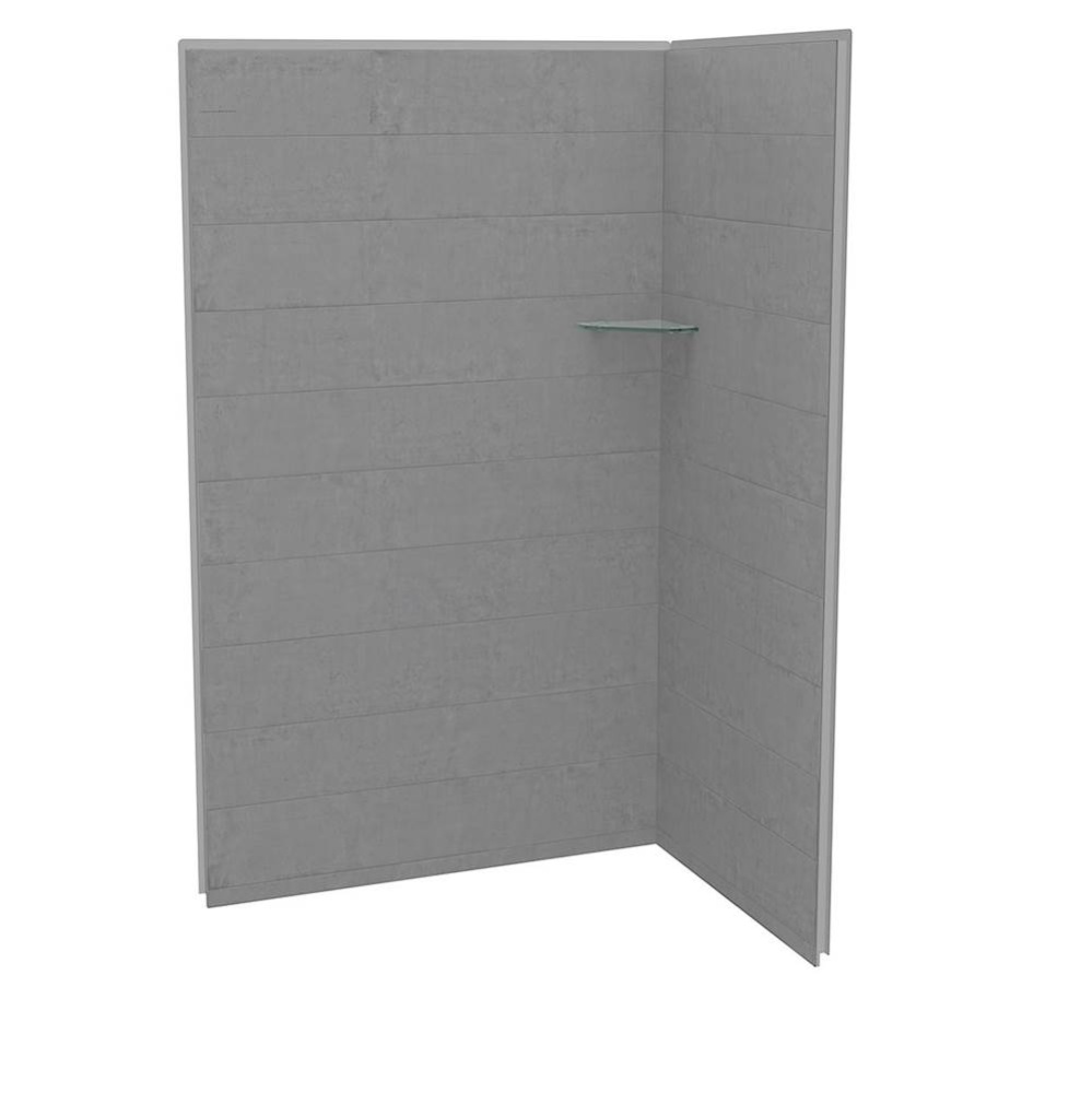 Utile 4836 Composite Direct-to-Stud Two-Piece Corner Shower Wall Kit in Factory Sleek Smoke