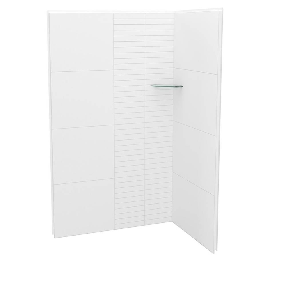 Utile 4836 Composite Direct-to-Stud Two-Piece Corner Shower Wall Kit in Erosion Bora White