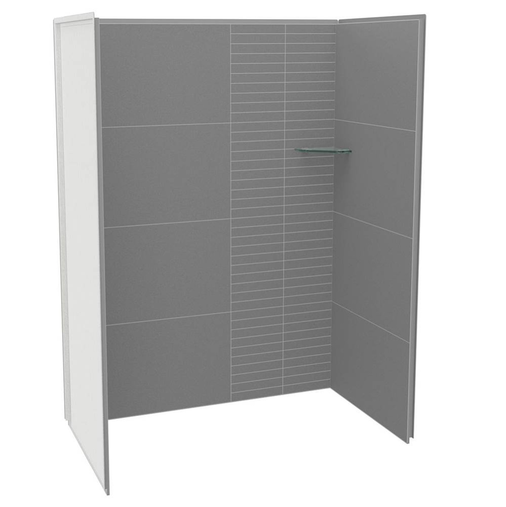 Utile 6032 Composite Direct-to-Stud Three-Piece Alcove Shower Wall Kit in Erosion Pebble Grey